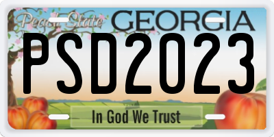 GA license plate PSD2023