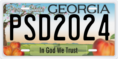 GA license plate PSD2024