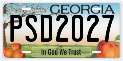 GA license plate PSD2027