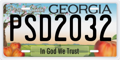 GA license plate PSD2032