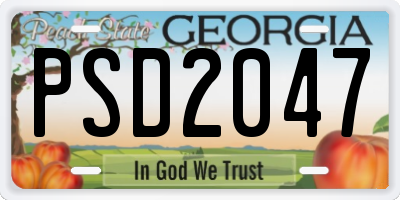 GA license plate PSD2047