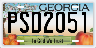 GA license plate PSD2051