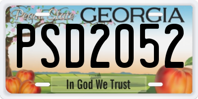GA license plate PSD2052