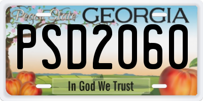 GA license plate PSD2060