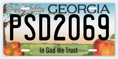 GA license plate PSD2069