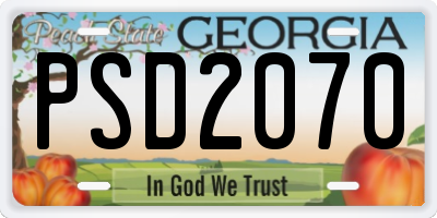 GA license plate PSD2070