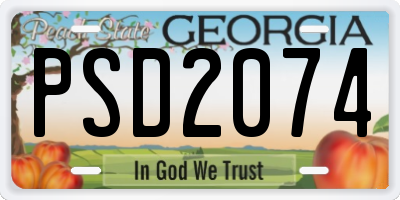 GA license plate PSD2074