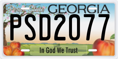 GA license plate PSD2077