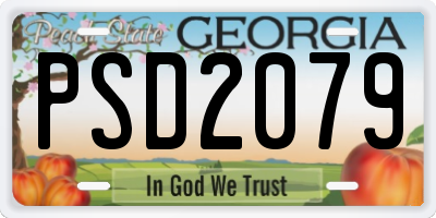 GA license plate PSD2079