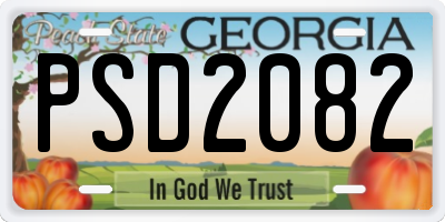 GA license plate PSD2082