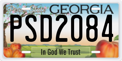 GA license plate PSD2084