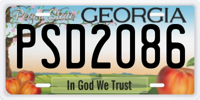 GA license plate PSD2086