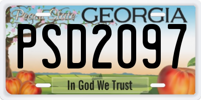 GA license plate PSD2097