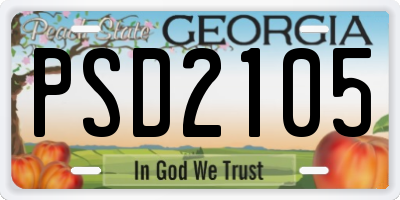 GA license plate PSD2105