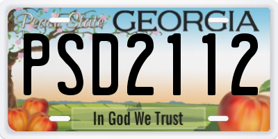 GA license plate PSD2112