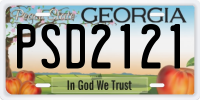 GA license plate PSD2121