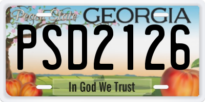 GA license plate PSD2126