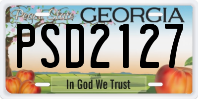 GA license plate PSD2127