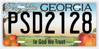 GA license plate PSD2128