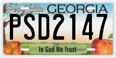 GA license plate PSD2147