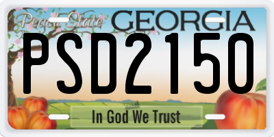 GA license plate PSD2150