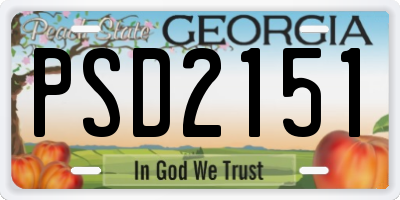 GA license plate PSD2151
