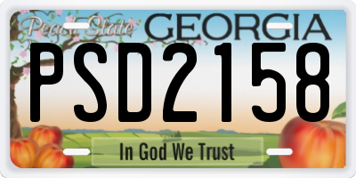 GA license plate PSD2158