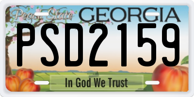 GA license plate PSD2159