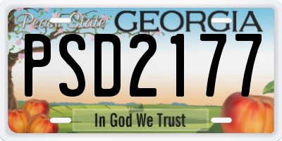 GA license plate PSD2177