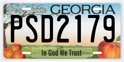 GA license plate PSD2179