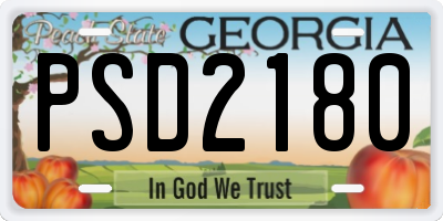 GA license plate PSD2180