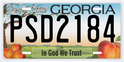 GA license plate PSD2184