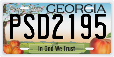 GA license plate PSD2195