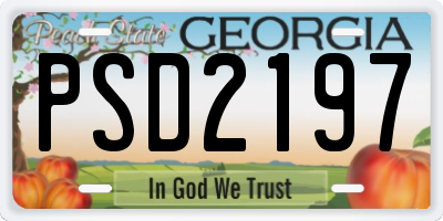 GA license plate PSD2197