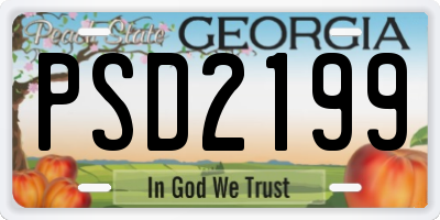 GA license plate PSD2199