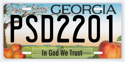 GA license plate PSD2201