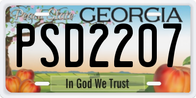 GA license plate PSD2207