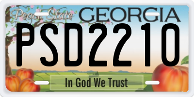 GA license plate PSD2210