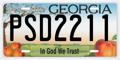 GA license plate PSD2211