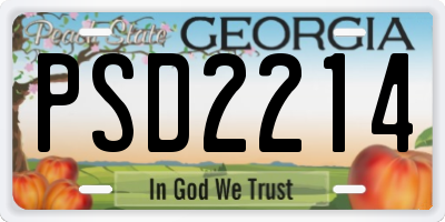 GA license plate PSD2214