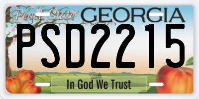 GA license plate PSD2215