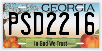 GA license plate PSD2216
