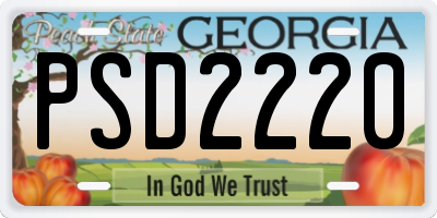 GA license plate PSD2220