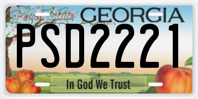 GA license plate PSD2221