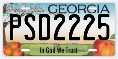GA license plate PSD2225