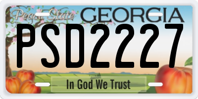 GA license plate PSD2227