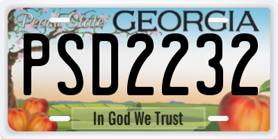 GA license plate PSD2232