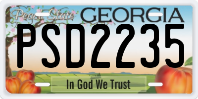 GA license plate PSD2235