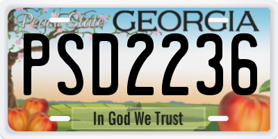 GA license plate PSD2236