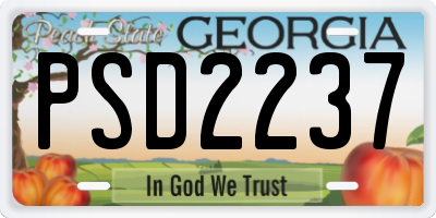 GA license plate PSD2237